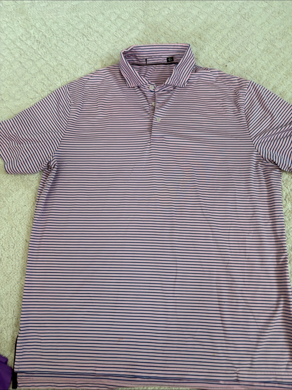 Men's Striped Pink Polo Shirt